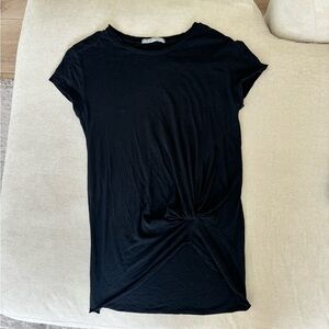 Stateside Black Short Sleeve Twist-Front Tee